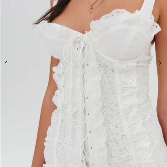 For Love & Lemons Mandy Mini Dress in white size XS - Picture 2 of 8